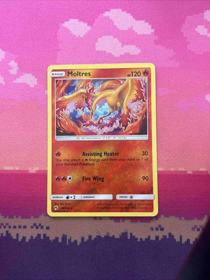 Pokemon Card Moltres Lost Thunder Reverse Holo  Rare 38/214 Near Mint