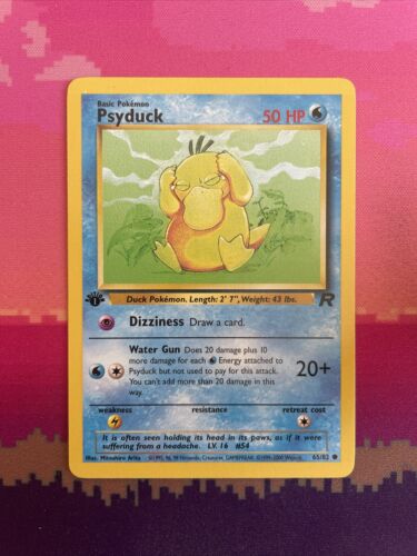 Pokemon Card Psyduck Team Rocket 1st Edition 65/82 Near Mint