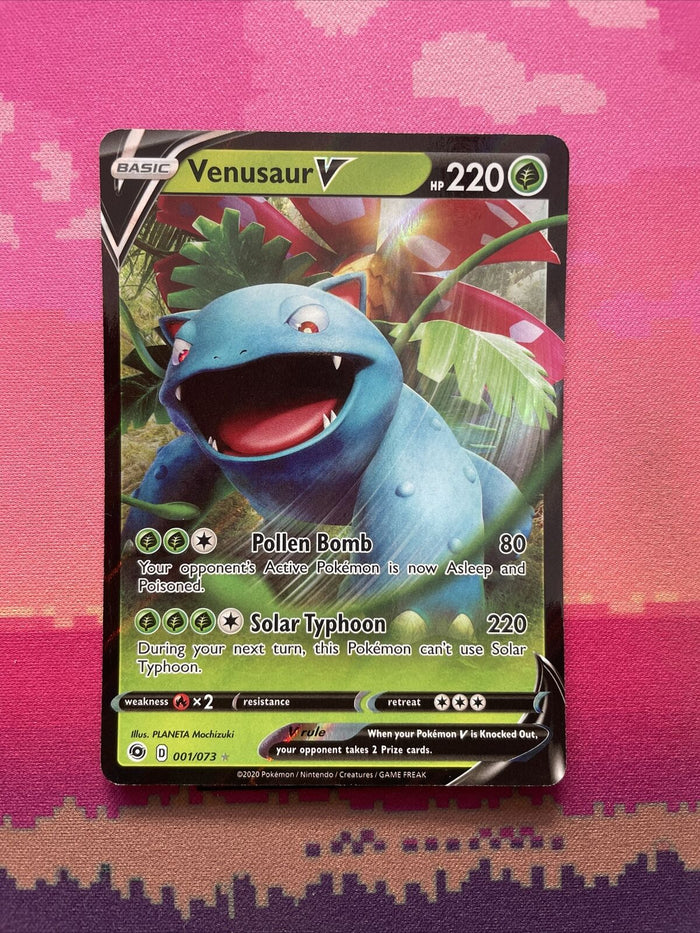 Pokemon Card Venusaur V 001/073 Ultra Rare Hidden Fates Near Mint