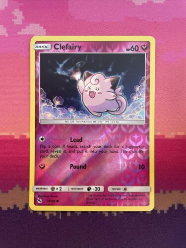 Pokemon Card Clefairy Hidden Fates Reverse Holo 38/68 Near Mint