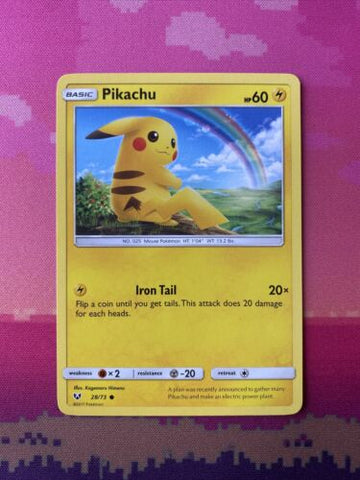 Pokemon Card Pikachu Shining Legends Common 28/73 Near Mint