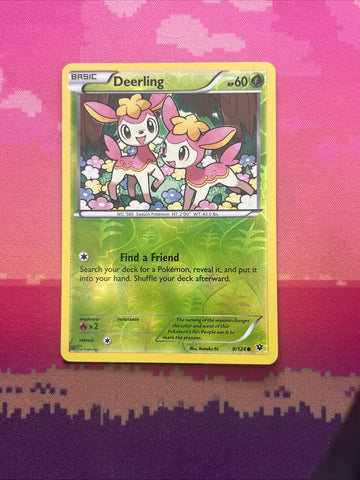 Pokemon Card Deerling Fates Collide Reverse Holo 8/124 Near Mint