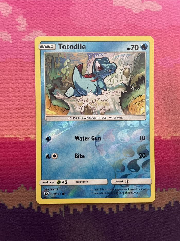 Pokemon Card Totodile Shining Legends Reverse Holo 18/73 Near Mint