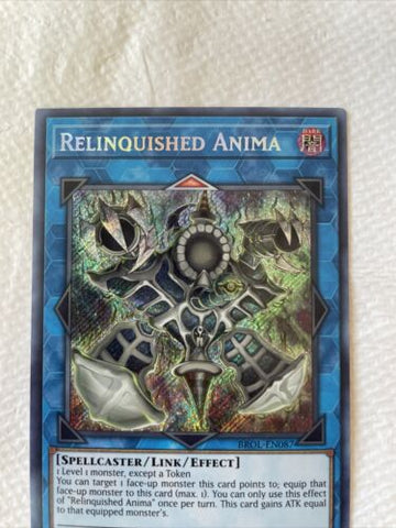 Yugioh Relinquished Anima Mint 1st Edition Secret Rare BROL-EN087 (back)