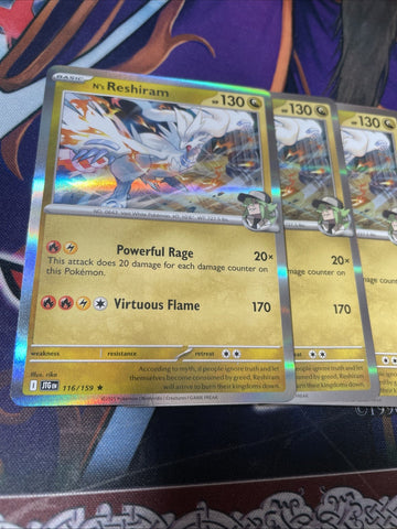 116/159 N's Reshiram : Rare Holo Card : Journey Together : Pokemon TCG (back)