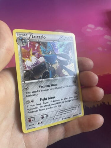 Pokemon Card Lucario Fates Collide Cosmo Holo Rare 63/124 Near Mint (back)